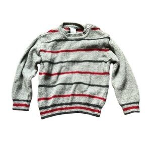 GRD Baby Gray and Red Striped Kids Sweater size 12 months